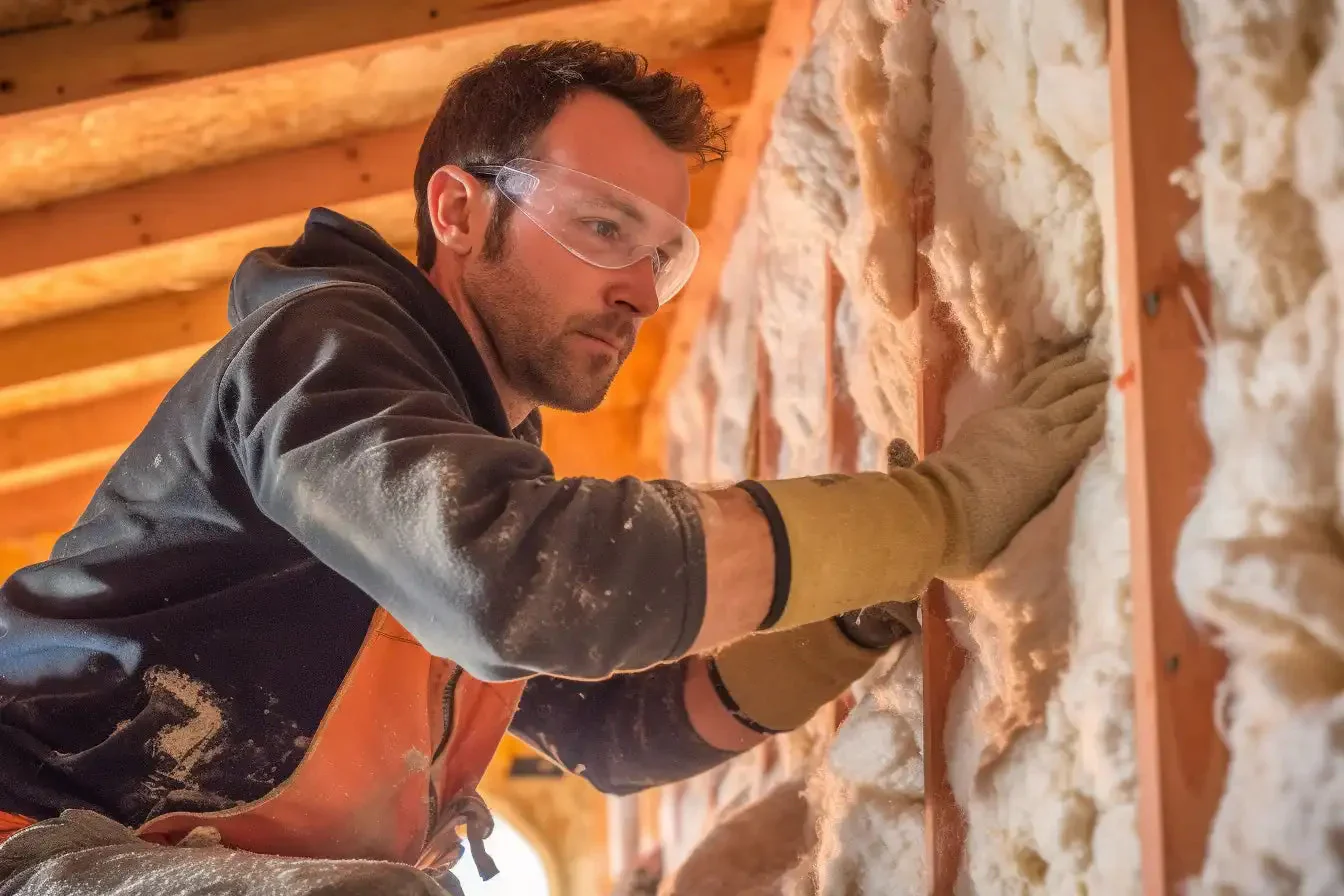Vakman aan het werk aan een woning
